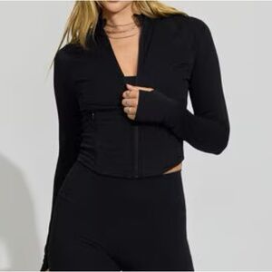 Garage athletic zip jacket black/small